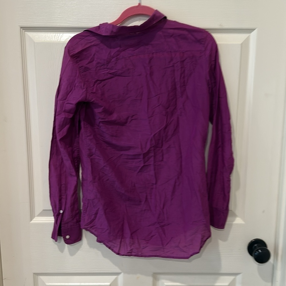 Lauren Ralph Lauren purple silk blend button down, size 2 - Picture 7 of 8